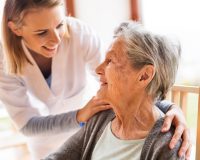 Caregiver and a senior woman during respite care