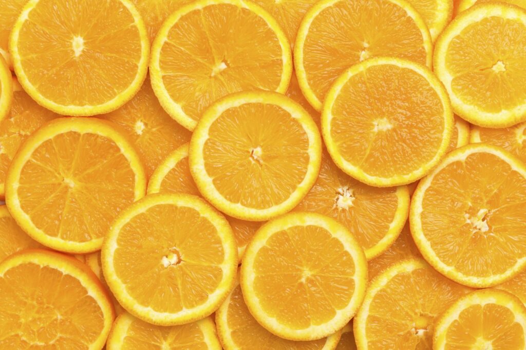 Fresh orange fruit slices