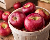 A basket of red apples.