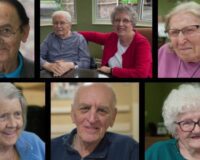 Photo showing seven different Manoogian Manor residents.